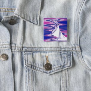 Badge Carré 5 Cm Ondes tournantes