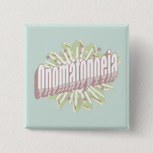Badge Carré 5 Cm Onomatopoeia Explosion Anglais