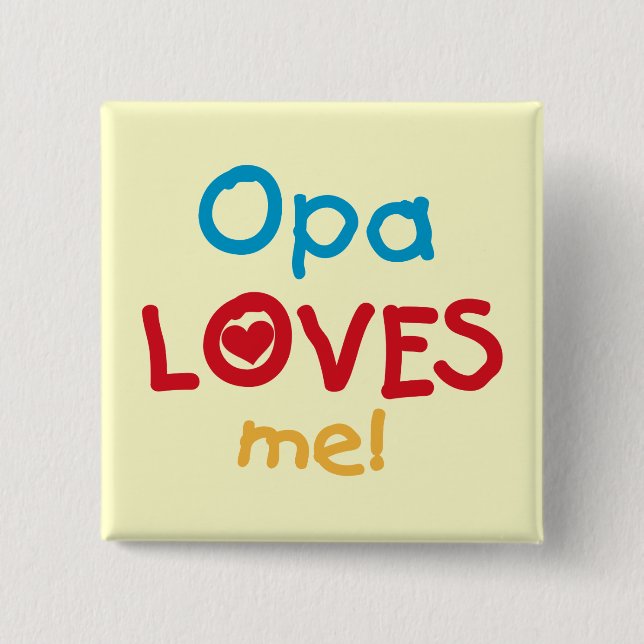 Badge Carré 5 Cm Opa aime mes t-shirts et cadeaux (Devant)
