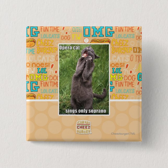 Badge Carré 5 Cm Opera Cat (Devant)