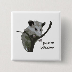 Badge Carré 5 Cm Opossum de paix