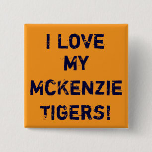 Badge Carré 5 Cm or, j'aime, mon McKenzieTigers !