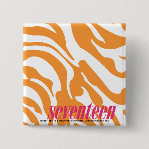 Badge Carré 5 Cm Orange de zèbre