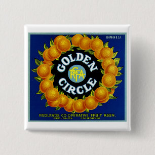 Badge Carré 5 Cm Oranges du cercle d'or