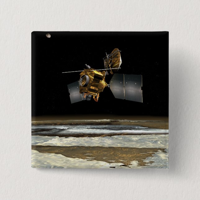 Badge Carré 5 Cm Orbiteur de reconnaissance Mars 2 (Devant)