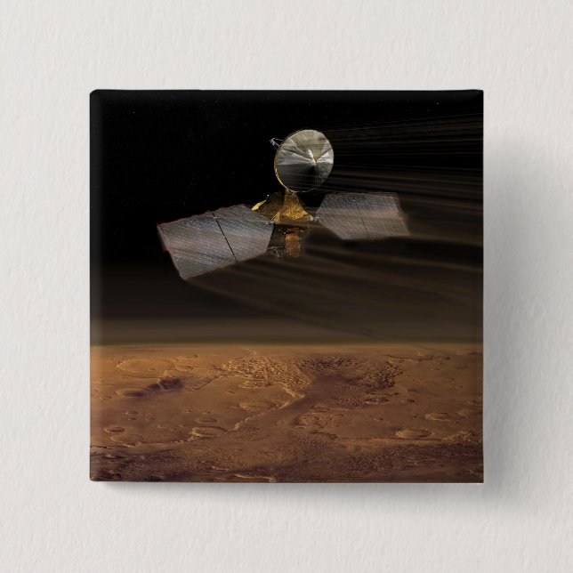 Badge Carré 5 Cm Orbiteur de reconnaissance Mars 3 (Devant)