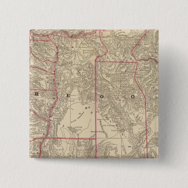 Badge Carré 5 Cm Oregon 6 (Devant)