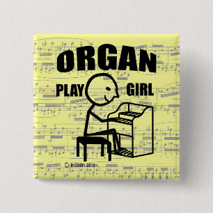 Badge Carré 5 Cm Organ Play Girl