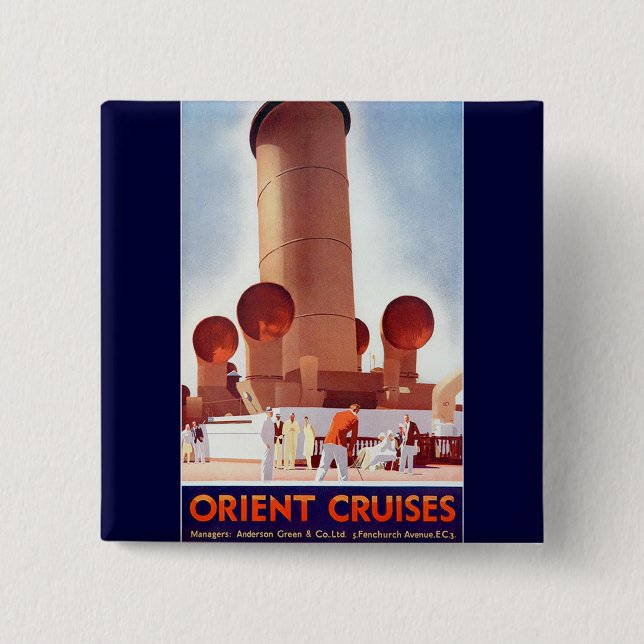 Badge Carré 5 Cm Orient Cruises Big Funnel (Devant)