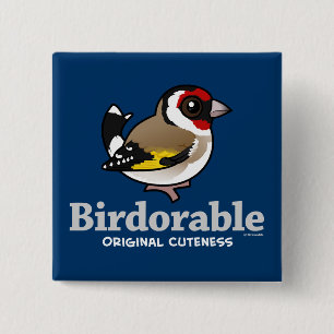 Badge Carré 5 Cm Original Cuteness Européen Goldfinch