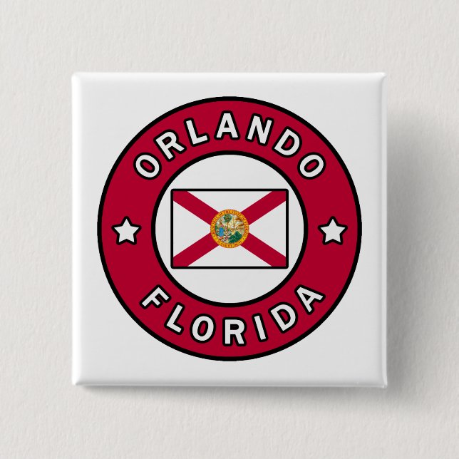 Badge Carré 5 Cm Orlando Floride (Devant)