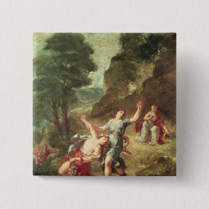 Badge Carré 5 Cm Orphée et Eurydice, ressort