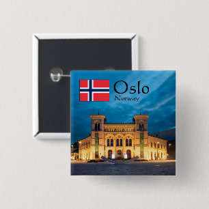 Badge Carré 5 Cm Oslo Norvège