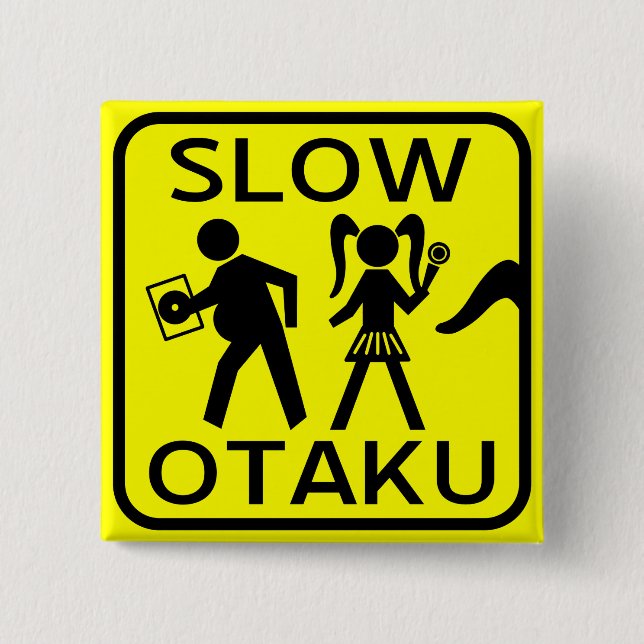 Badge Carré 5 Cm Otaku lent (Devant)