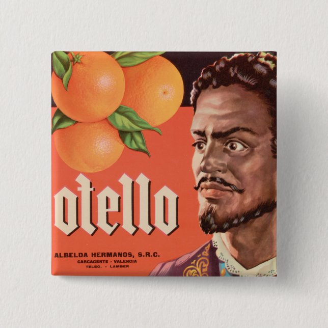 Badge Carré 5 Cm Otello Orange Étiquette (Devant)