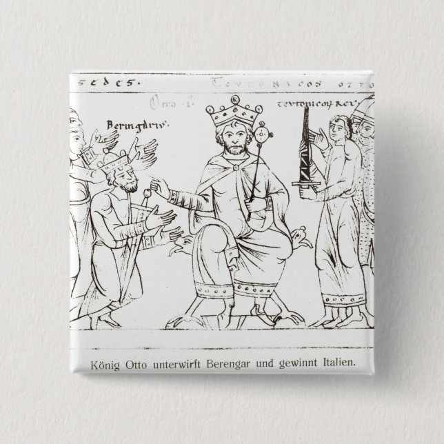 Badge Carré 5 Cm Otto I soumettant à Berenger II (Devant)