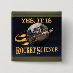 Badge Carré 5 Cm Oui, c'est des études spatiales