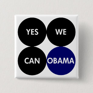 Badge Carré 5 Cm Oui nous pouvons Pin d'Obama