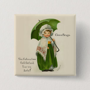 Badge Carré 5 Cm Ould Irlande Salutations
