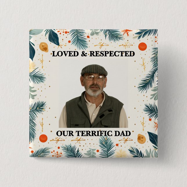 Badge Carré 5 Cm Our Terrific Dad™ Button (Customize It!) (Devant)