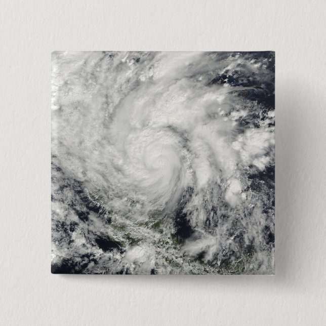 Badge Carré 5 Cm Ouragan Ida au-dessus du Nicaragua (Devant)