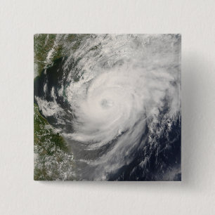 Badge Carré 5 Cm Ouragan Neoguri approchant la Chine