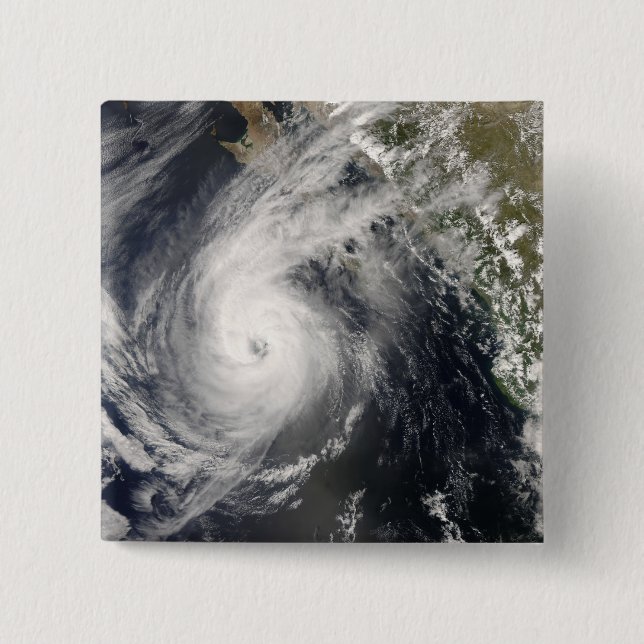 Badge Carré 5 Cm Ouragan Norbert au Mexique 2 (Devant)