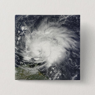 Badge Carré 5 Cm Ouragan Tomas au-dessus des Antilles