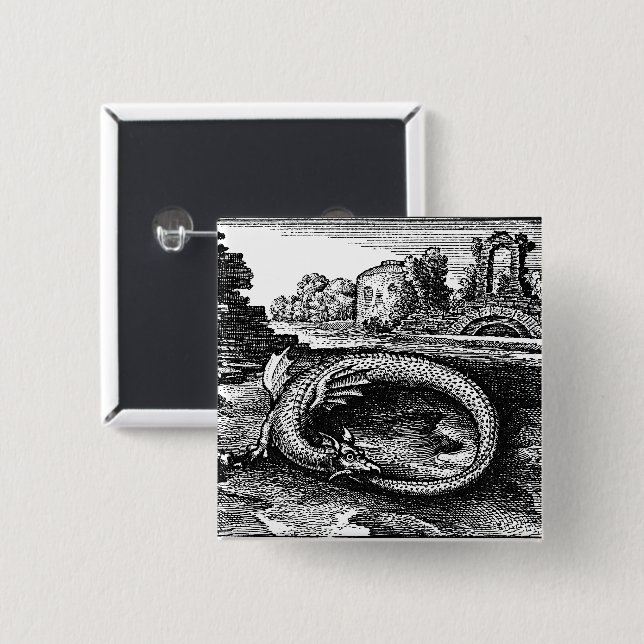 Badge Carré 5 Cm Ouroboros (Devant & derrière)
