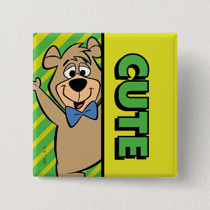 Badge Carré 5 Cm Ours Boo-Boo mignon