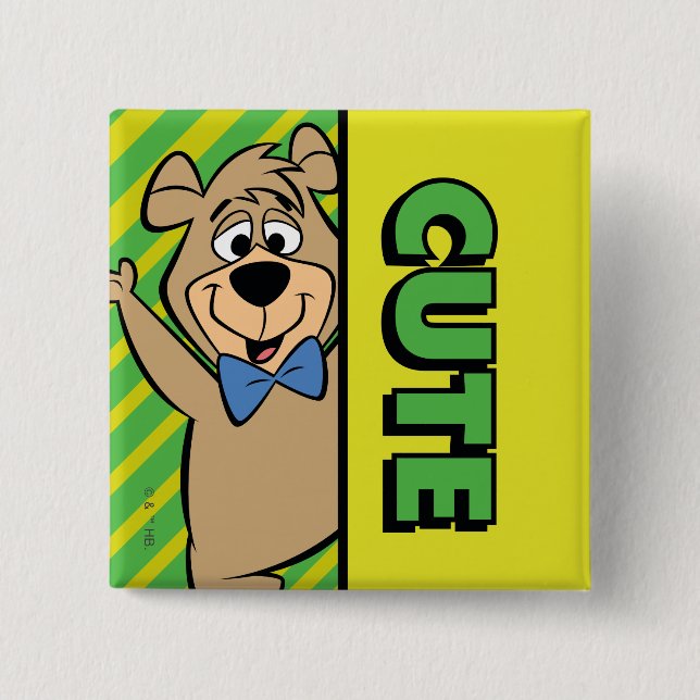 Badge Carré 5 Cm Ours Boo-Boo mignon (Devant)