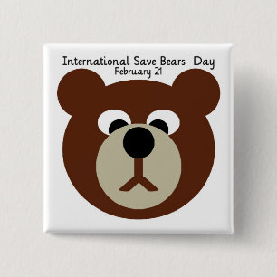BADGE CARRÉ 5 CM OURS BROWN D'ISBD