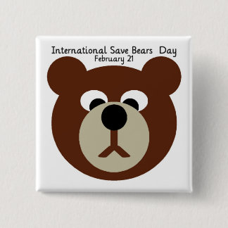 BADGE CARRÉ 5 CM OURS BROWN D'ISBD