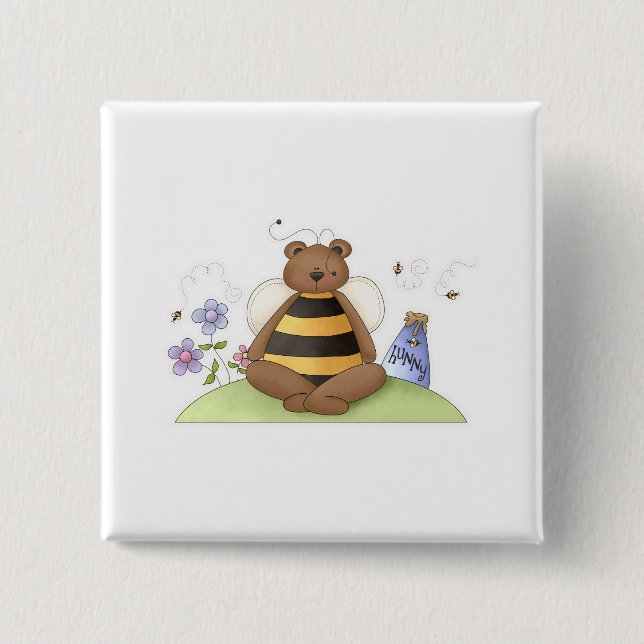 Badge Carré 5 Cm Ours de Hunny (Devant)