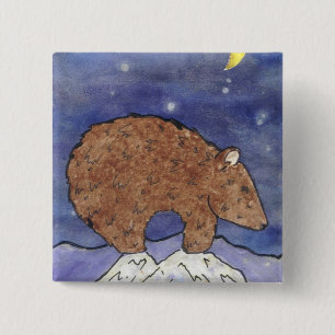 Badge Carré 5 Cm Ours de minuit