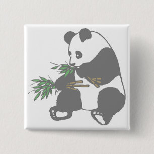 Badge Carré 5 Cm Ours de Panda