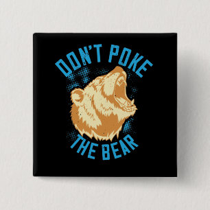 Badge Carré 5 Cm Ours - Ne posez pas l'ours