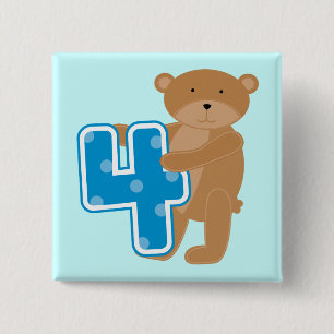 Badge Carré 5 Cm Ours T-shirts et cadeaux pour le 4e anniversaire