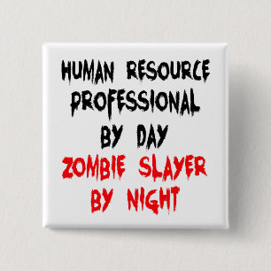 Badge Carré 5 Cm Outil Zombie professionnel des ressources humaines