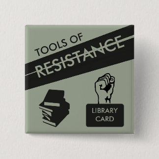 Badge Carré 5 Cm Outils de résistance : Carte et livres de