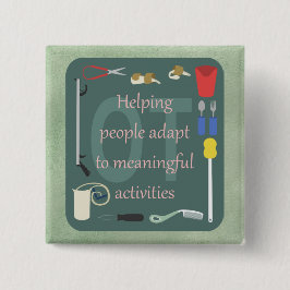Badge Carré 5 Cm Outils d'ergothérapie pour le graphique