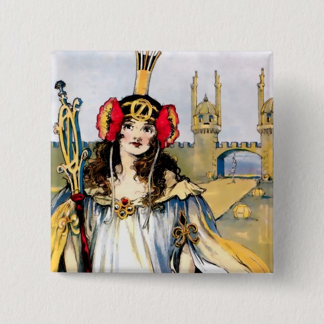 Badge Carré 5 Cm "Ozma of Oz" de John R Neill (Devant)