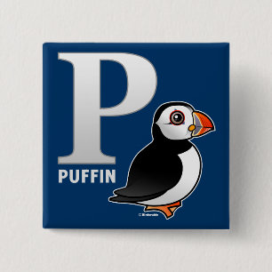 Badge Carré 5 Cm P est pour le macareux