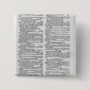 Badge Carré 5 Cm Page d'un dictionnaire
