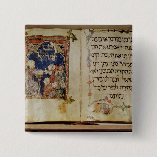 Badge Carré 5 Cm Page d'un Haggadah