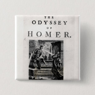 Badge Carré 5 Cm Page titre pour "l'odyssée" par Homer