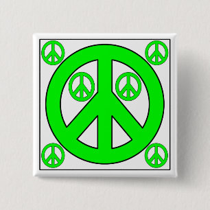 Badge Carré 5 Cm paix