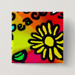 Badge Carré 5 Cm paix