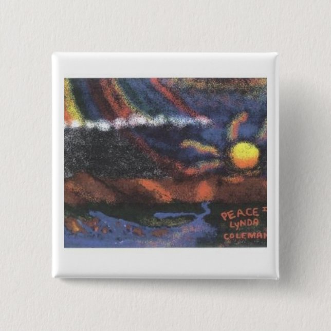 Badge Carré 5 Cm Paix II (Devant)