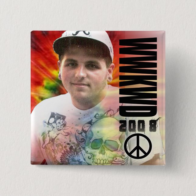Badge Carré 5 Cm paix pour Kyle (Devant)
